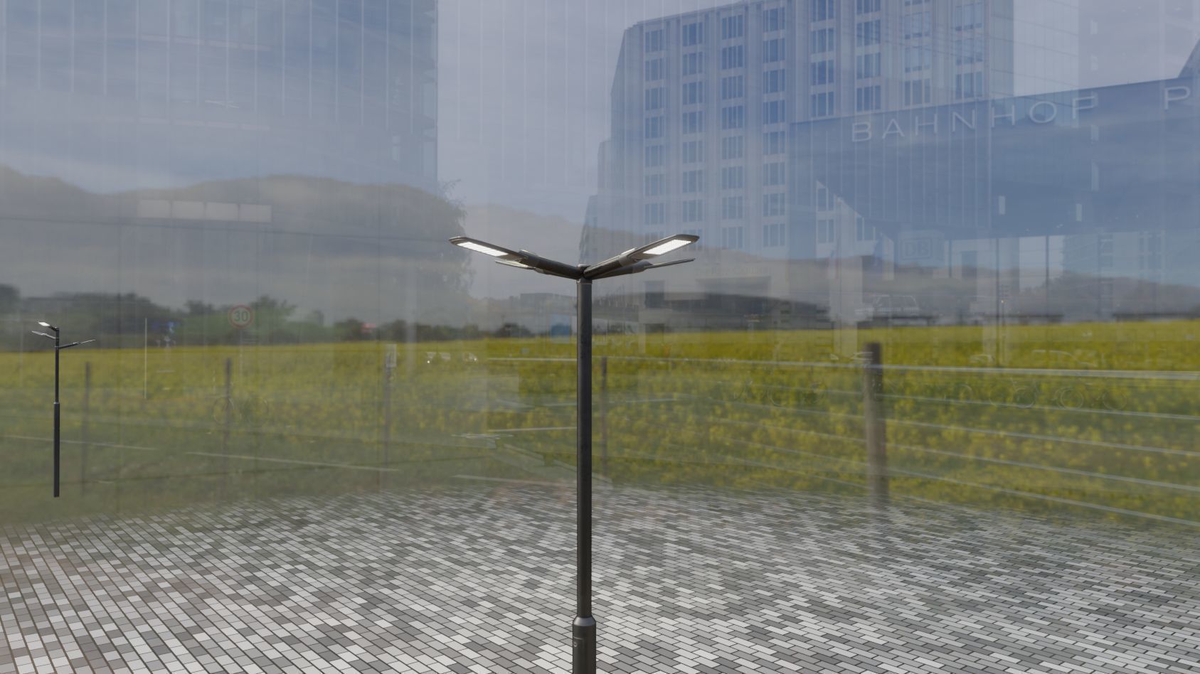 Street Light 12 version 4 3m with pole 3 Low-poly 3D model_17