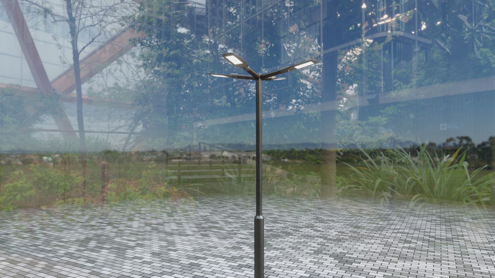 Street Light 12 version 4 3m with pole 3 Low-poly 3D model_31