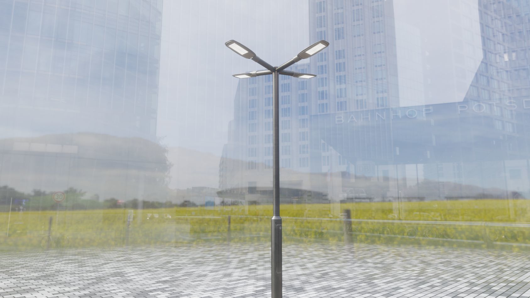 Street Light 12 version 4 3m with pole 3 Low-poly 3D model_94
