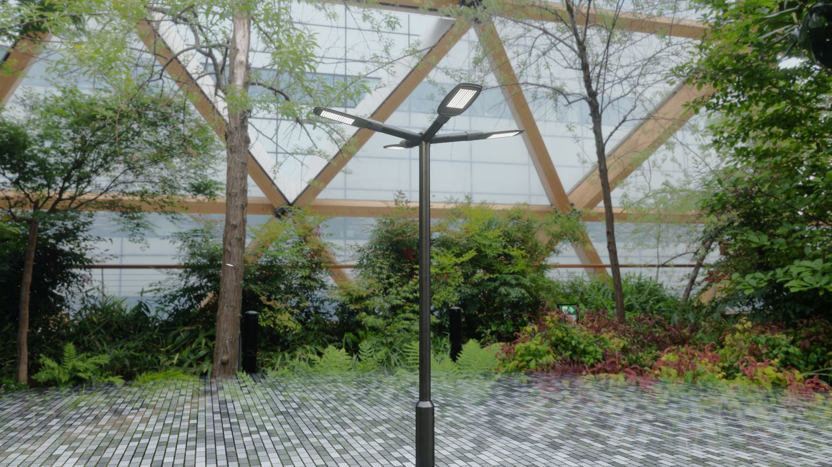 Street Light 12 version 4 3m with pole 3 Low-poly 3D model_35