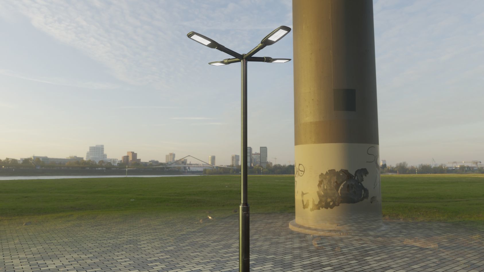 Street Light 12 version 4 3m with pole 3 Low-poly 3D model_9