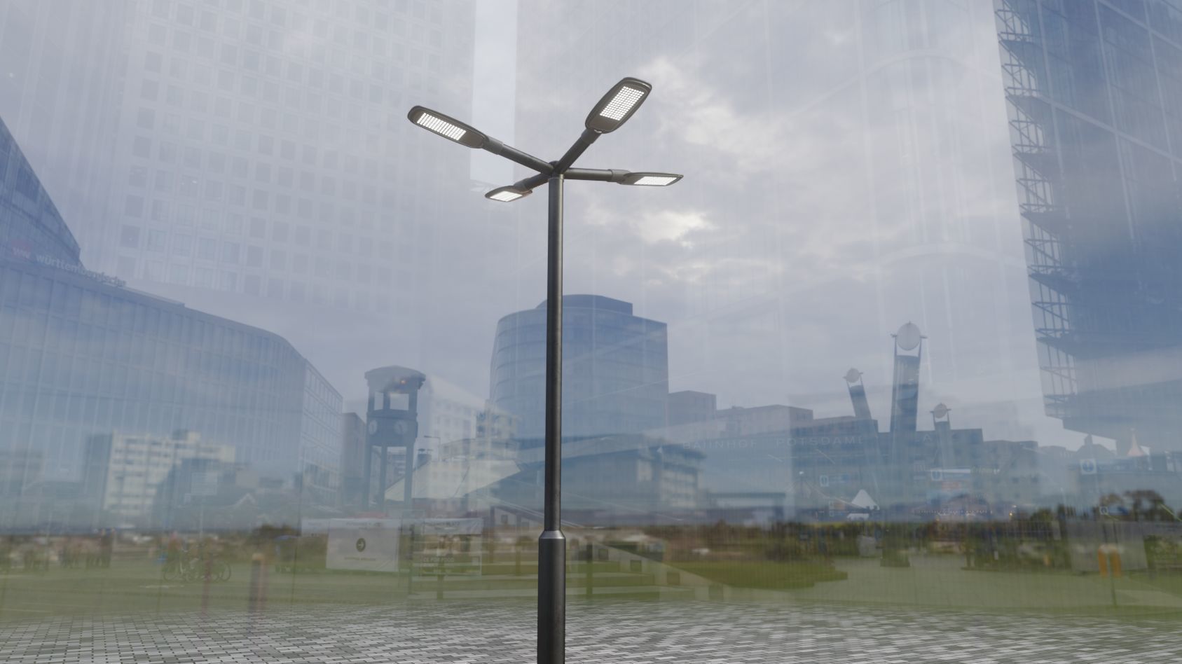 Street Light 12 version 4 3m with pole 3 Low-poly 3D model_79