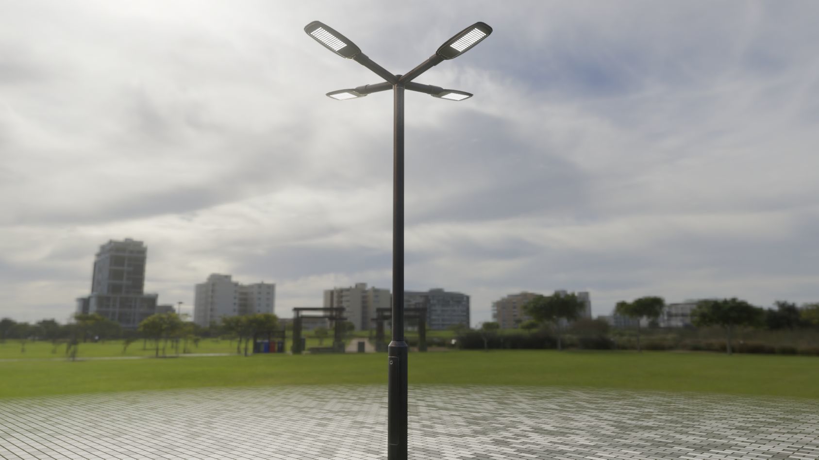 Street Light 12 version 4 3m with pole 3 Low-poly 3D model_69