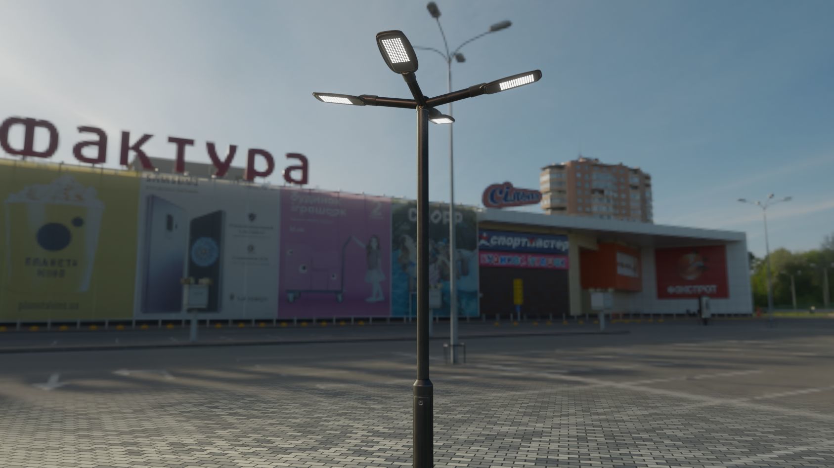 Street Light 12 version 4 3m with pole 3 Low-poly 3D model_66