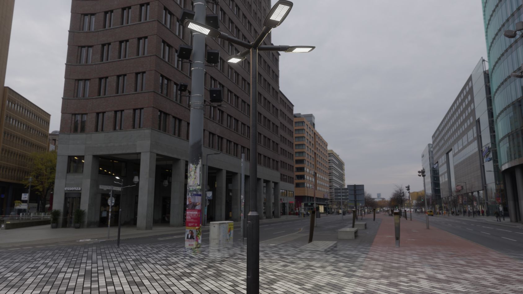 Street Light 12 version 4 3m with pole 3 Low-poly 3D model_71