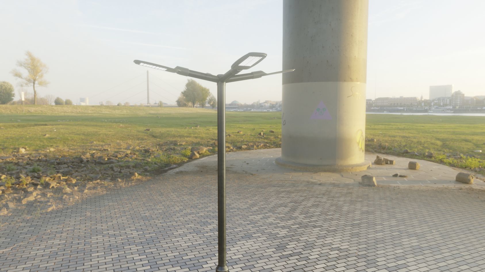 Street Light 12 version 4 3m with pole 3 Low-poly 3D model_60