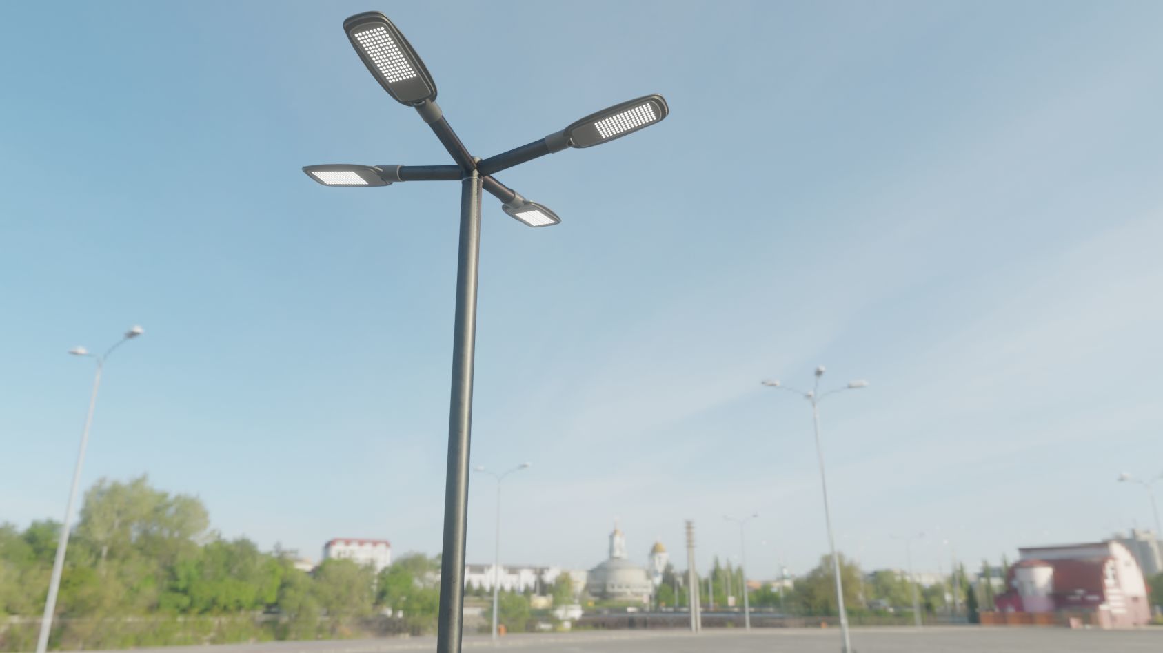 Street Light 12 version 4 3m with pole 3 Low-poly 3D model_64