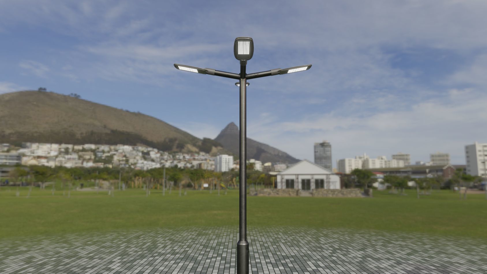 Street Light 12 version 4 3m with pole 3 Low-poly 3D model_37