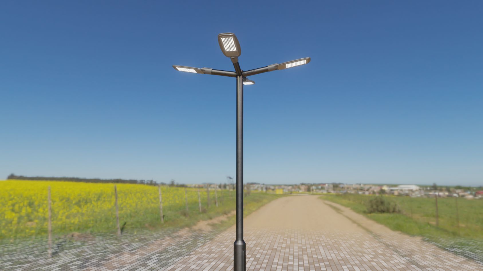 Street Light 12 version 4 3m with pole 3 Low-poly 3D model_38