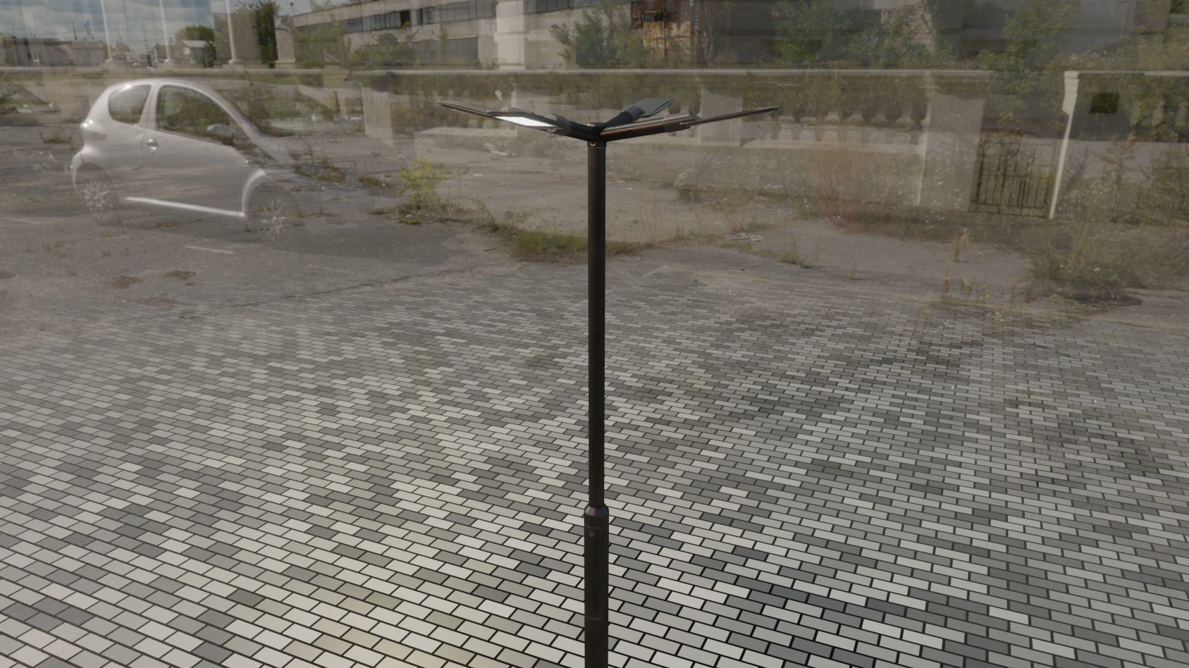 Street Light 12 version 4 3m with pole 3 Low-poly 3D model_48