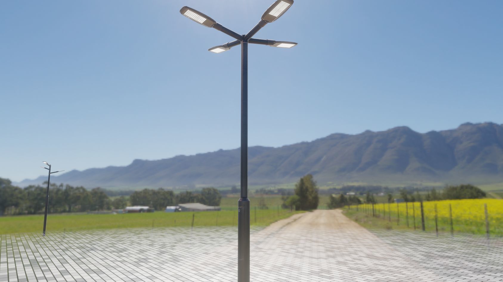 Street Light 12 version 4 3m with pole 3 Low-poly 3D model_70