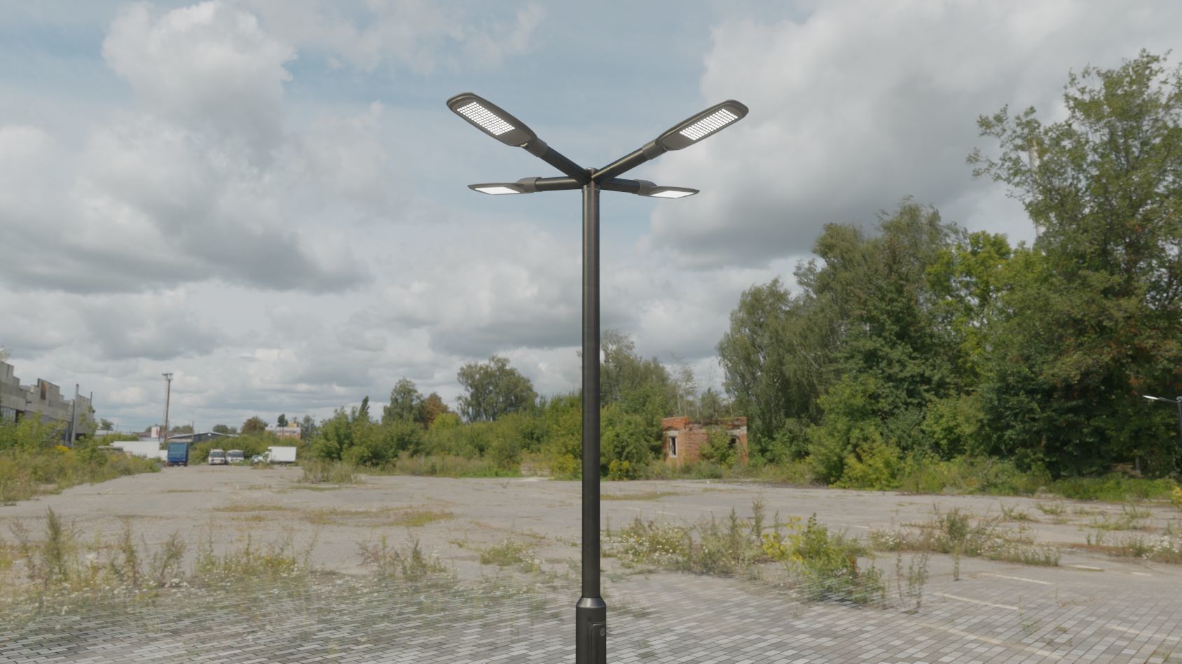 Street Light 12 version 4 3m with pole 3 Low-poly 3D model_41