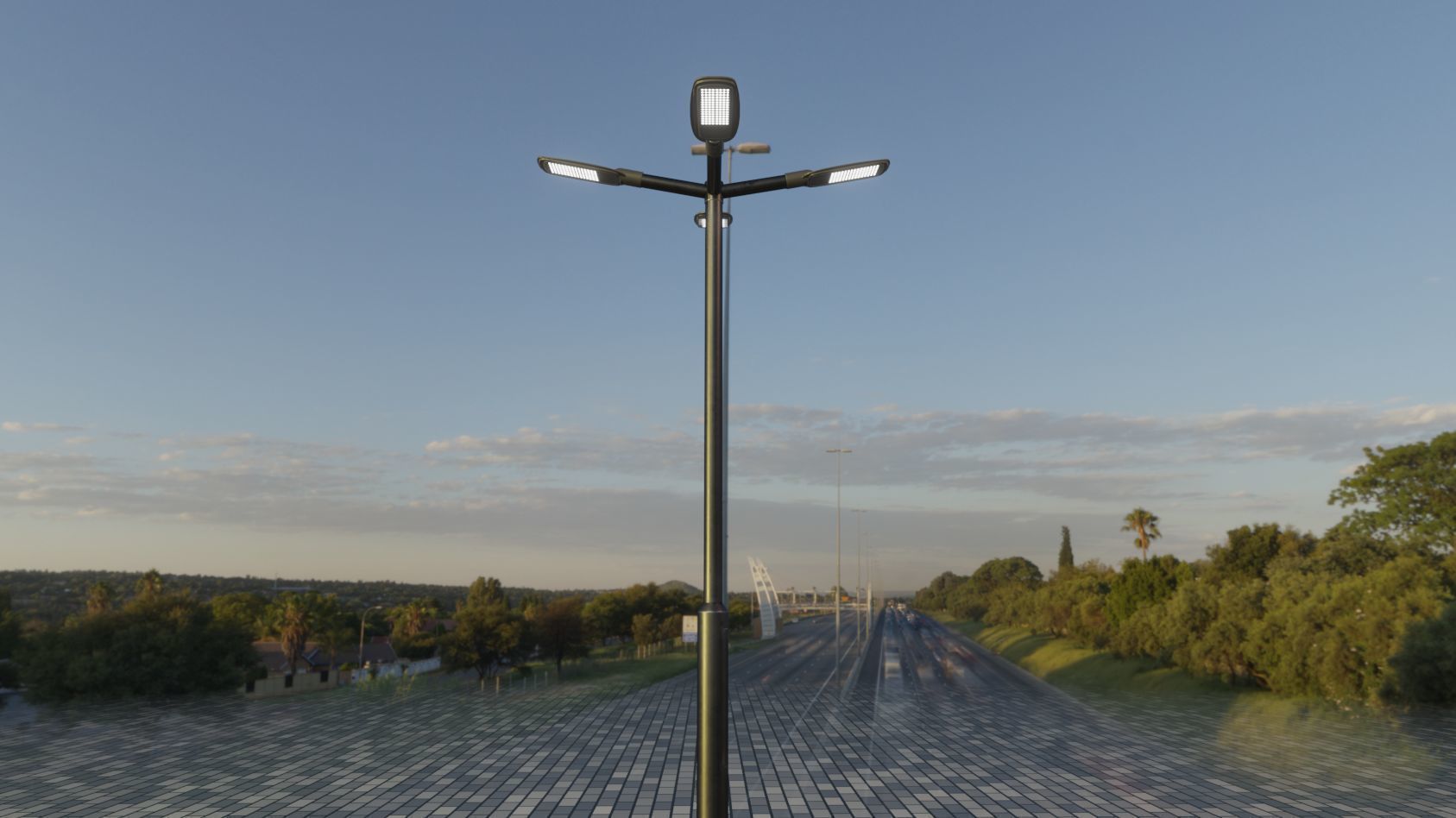 Street Light 12 version 4 3m with pole 3 Low-poly 3D model_90