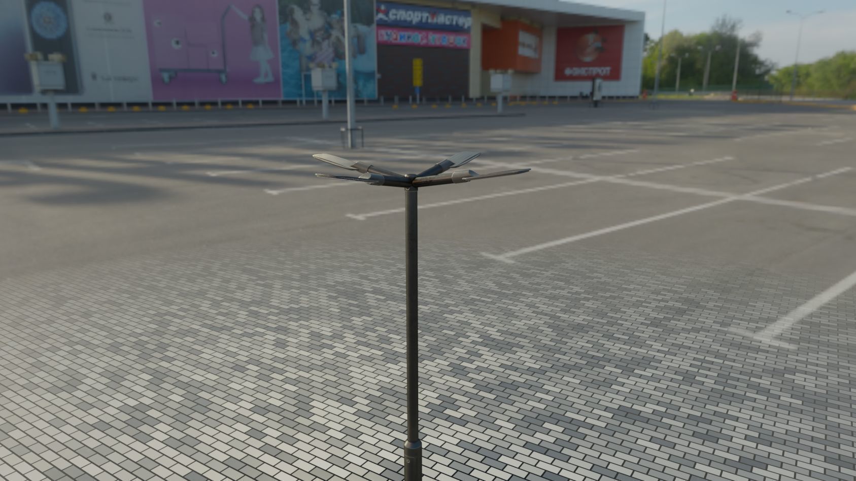 Street Light 12 version 4 3m with pole 3 Low-poly 3D model_49