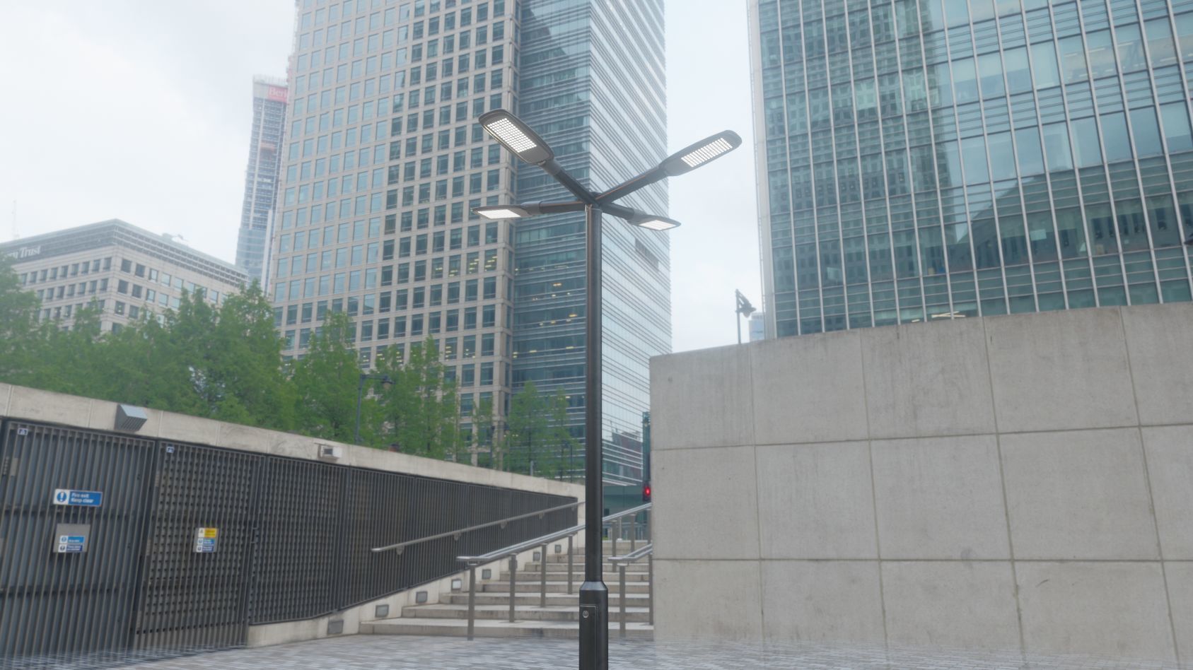 Street Light 12 version 4 3m with pole 3 Low-poly 3D model_68