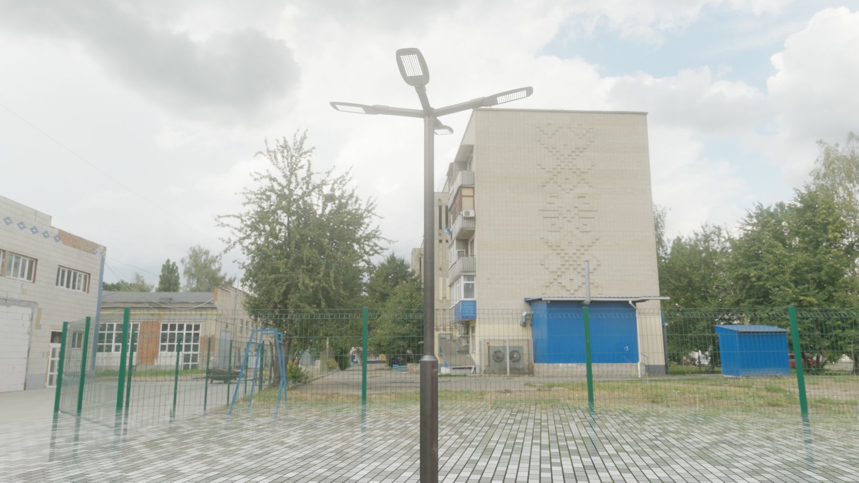 Street Light 12 version 4 3m with pole 3 Low-poly 3D model_91