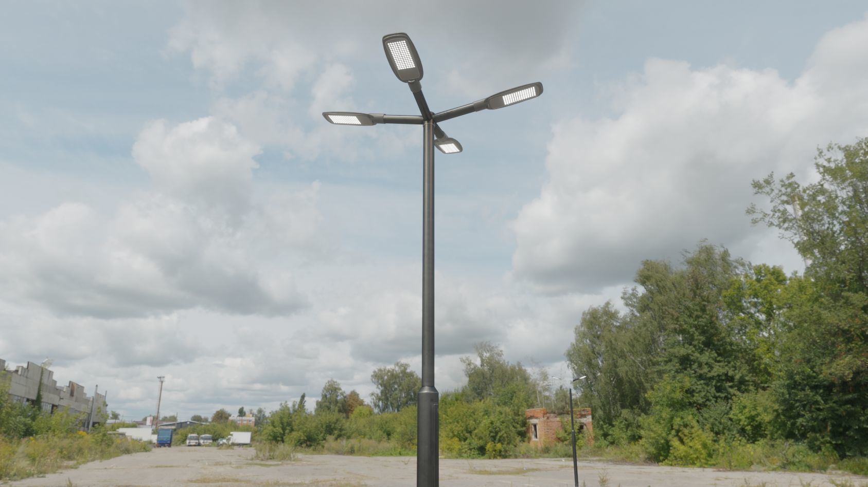 Street Light 12 version 4 3m with pole 3 Low-poly 3D model_5