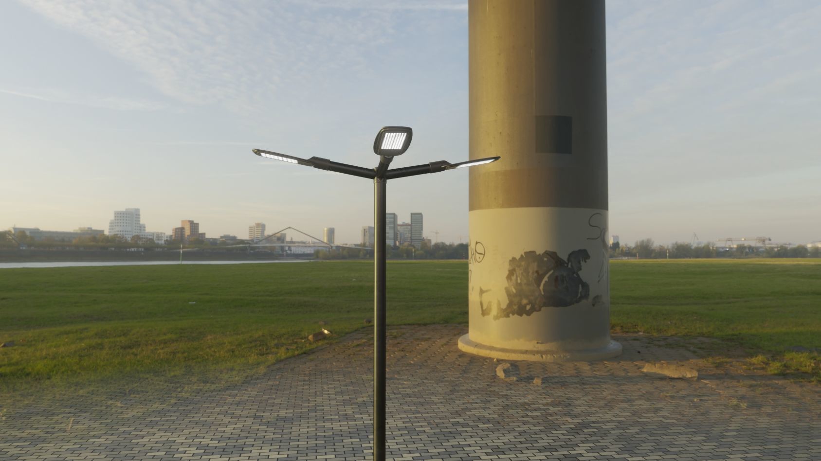 Street Light 12 version 4 3m with pole 3 Low-poly 3D model_45