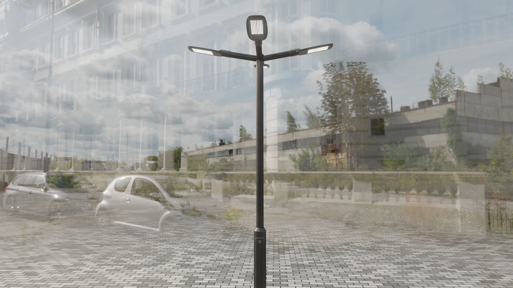 Street Light 12 version 4 3m with pole 3 Low-poly 3D model_12