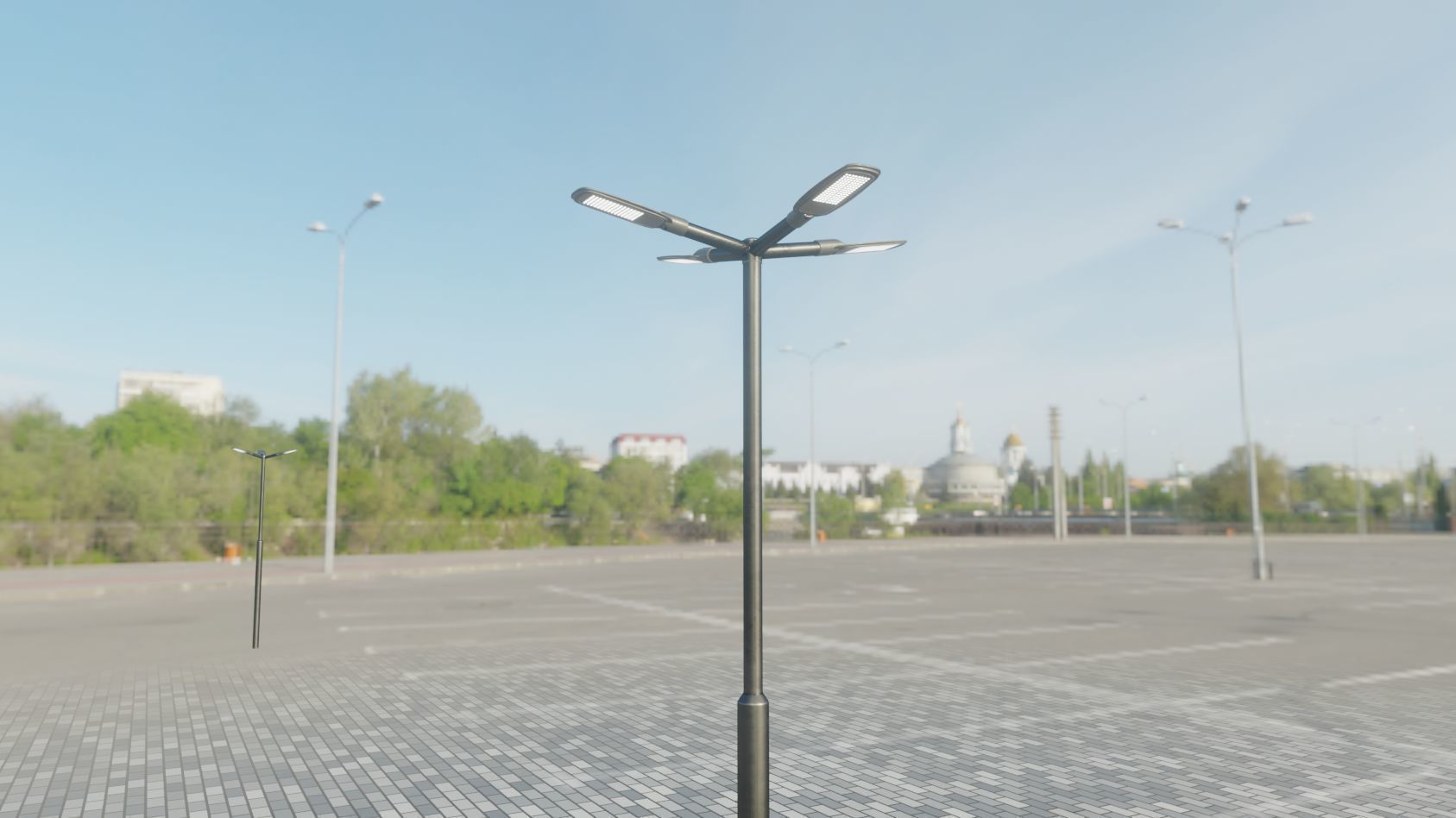 Street Light 12 version 4 3m with pole 3 Low-poly 3D model_34
