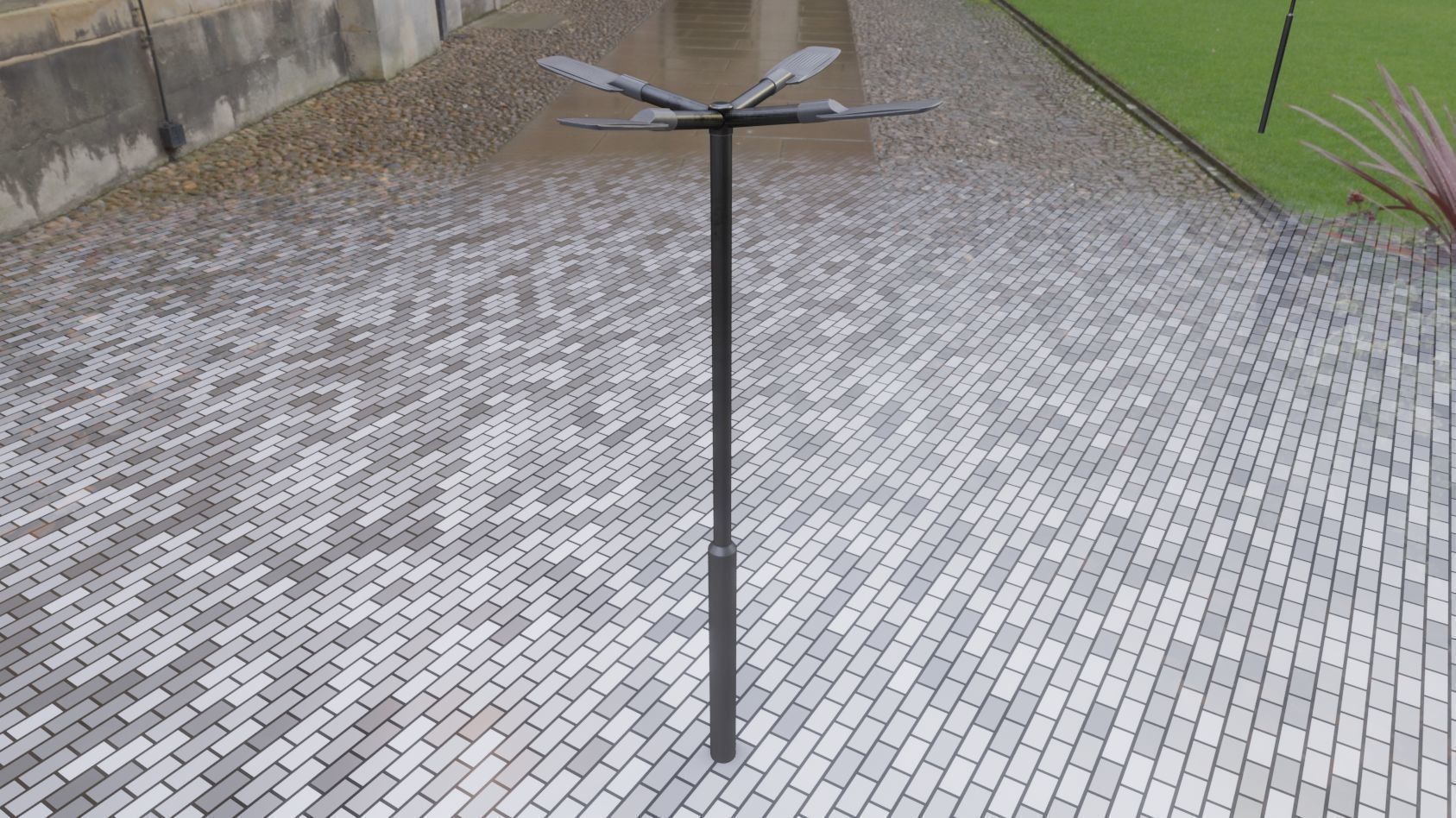 Street Light 12 version 4 3m with pole 3 Low-poly 3D model_57