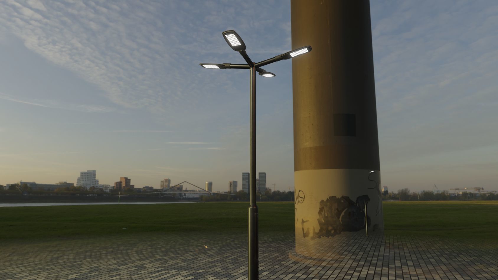Street Light 12 version 4 3m with pole 3 Low-poly 3D model_92
