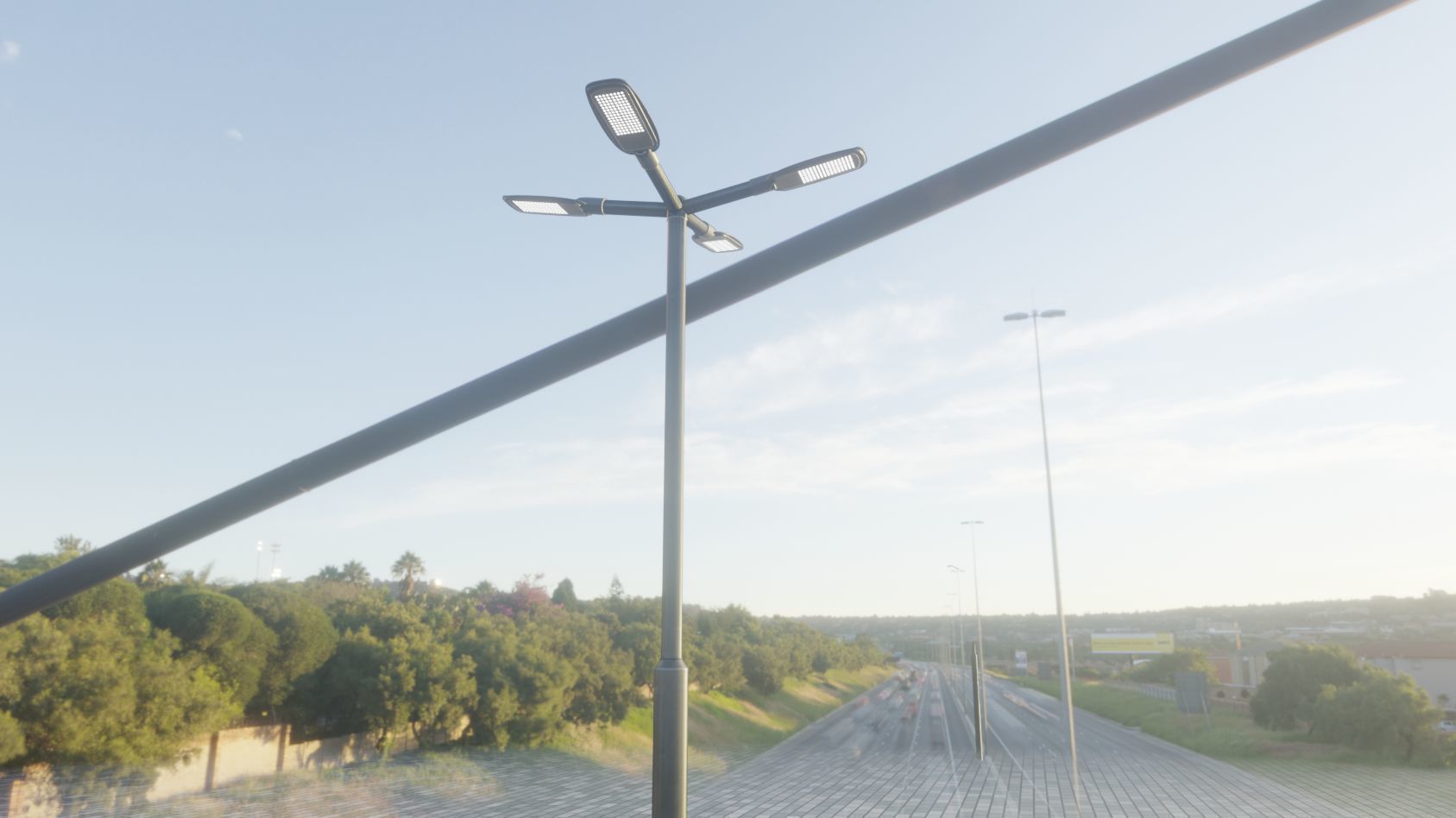 Street Light 12 version 4 3m with pole 3 Low-poly 3D model_75