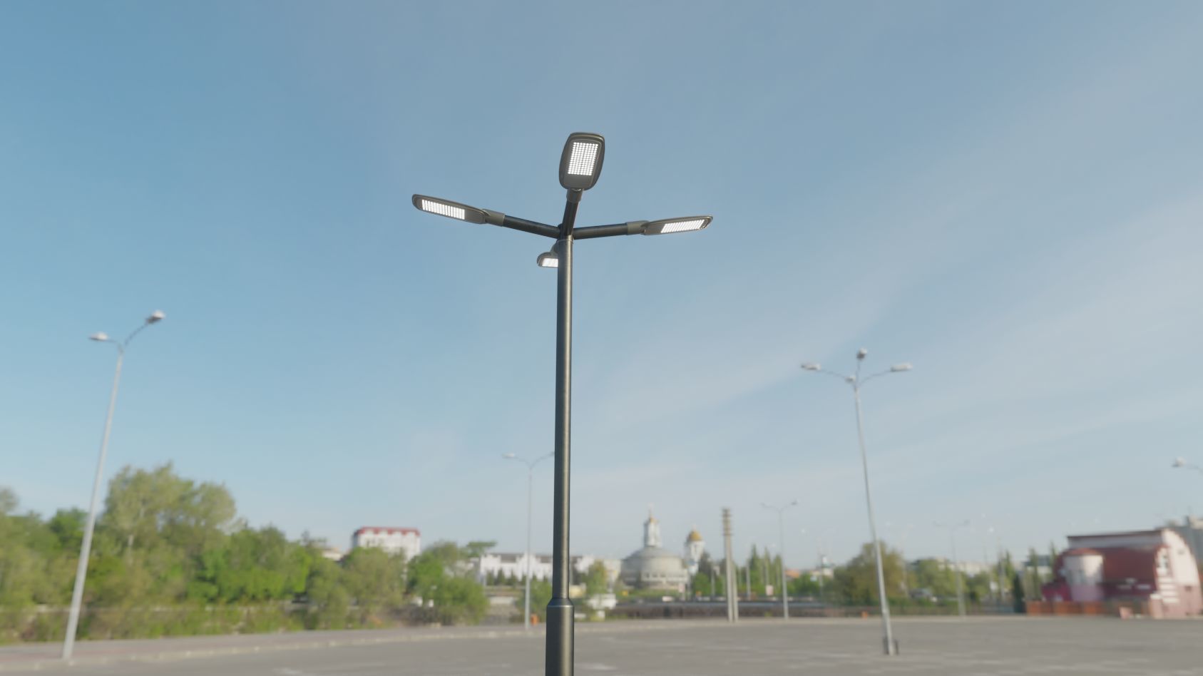 Street Light 12 version 4 3m with pole 3 Low-poly 3D model_81