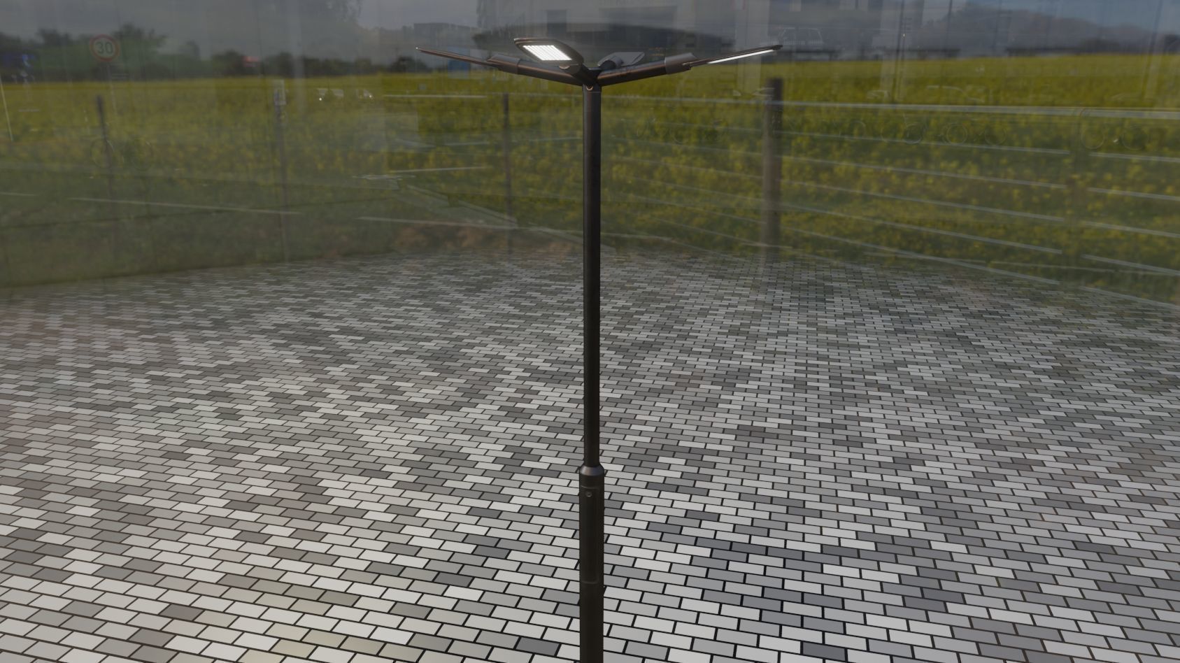 Street Light 12 version 4 3m with pole 3 Low-poly 3D model_47
