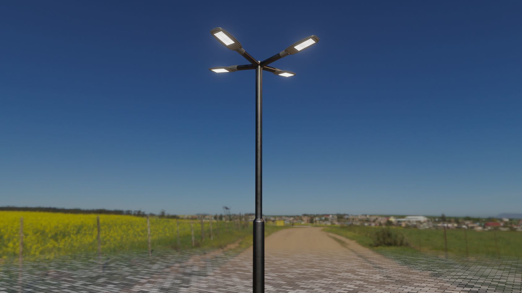 Street Light 12 version 4 3m with pole 3 Low-poly 3D model_85