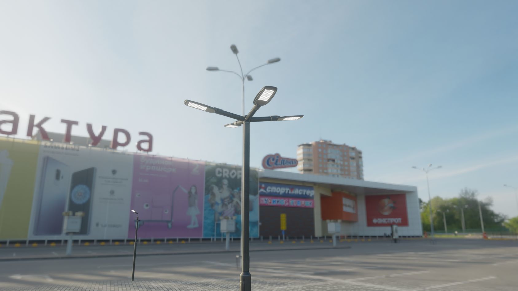 Street Light 12 version 4 3m with pole 3 Low-poly 3D model_19