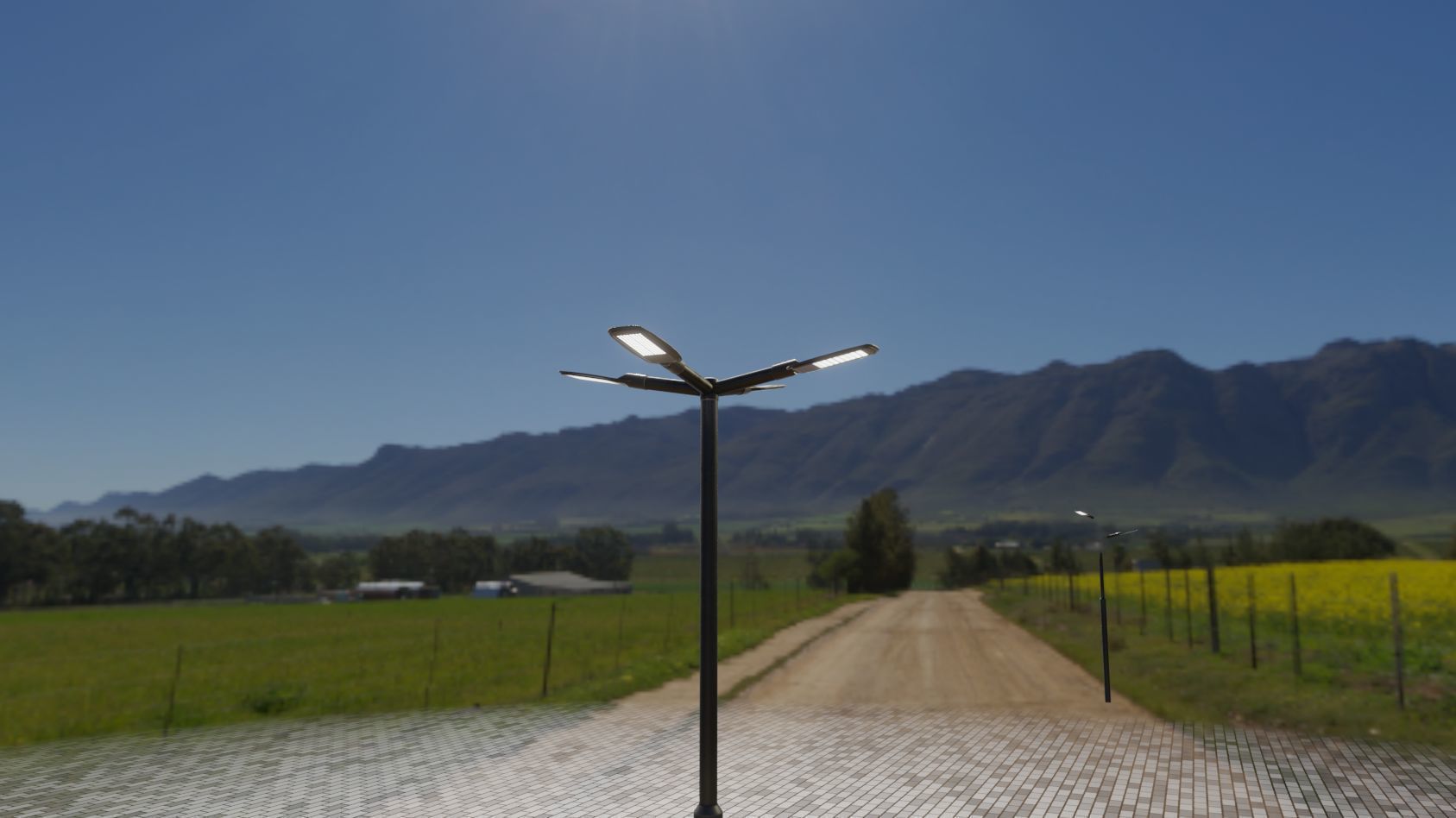 Street Light 12 version 4 3m with pole 3 Low-poly 3D model_23