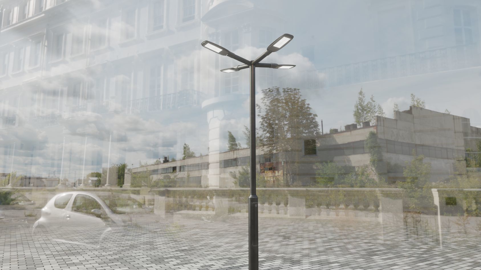 Street Light 12 version 4 3m with pole 3 Low-poly 3D model_95