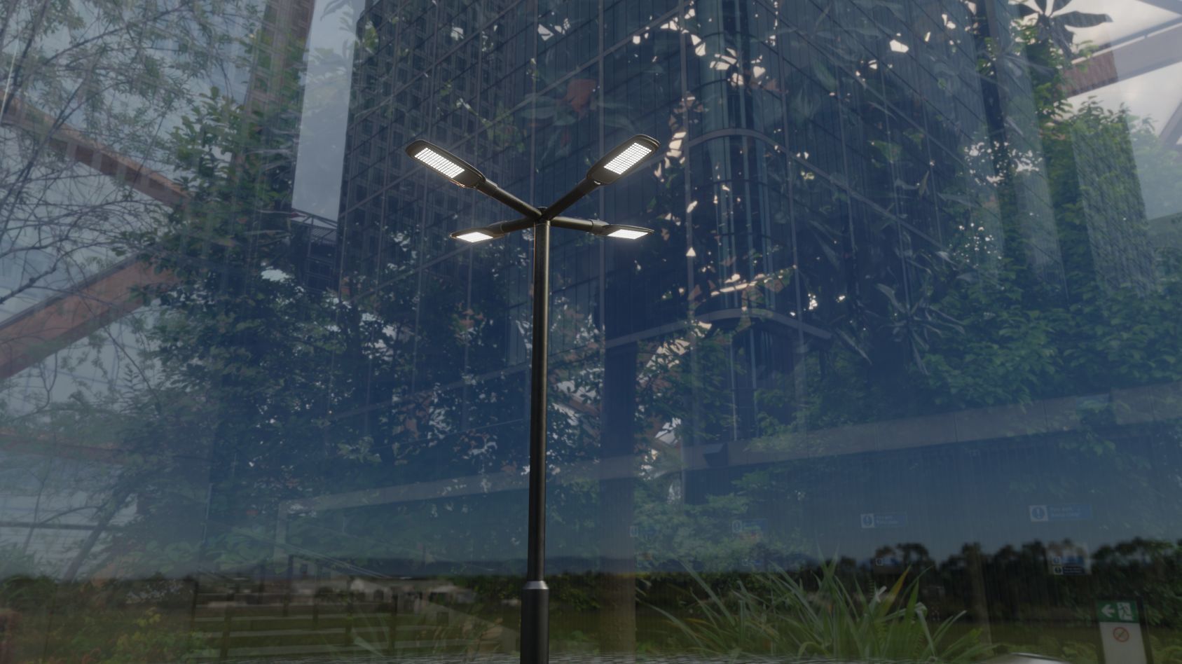 Street Light 12 version 4 3m with pole 3 Low-poly 3D model_78