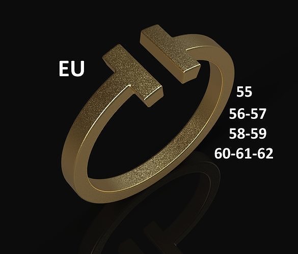 Model 162  Tiffany Ring EU Size 3D print model