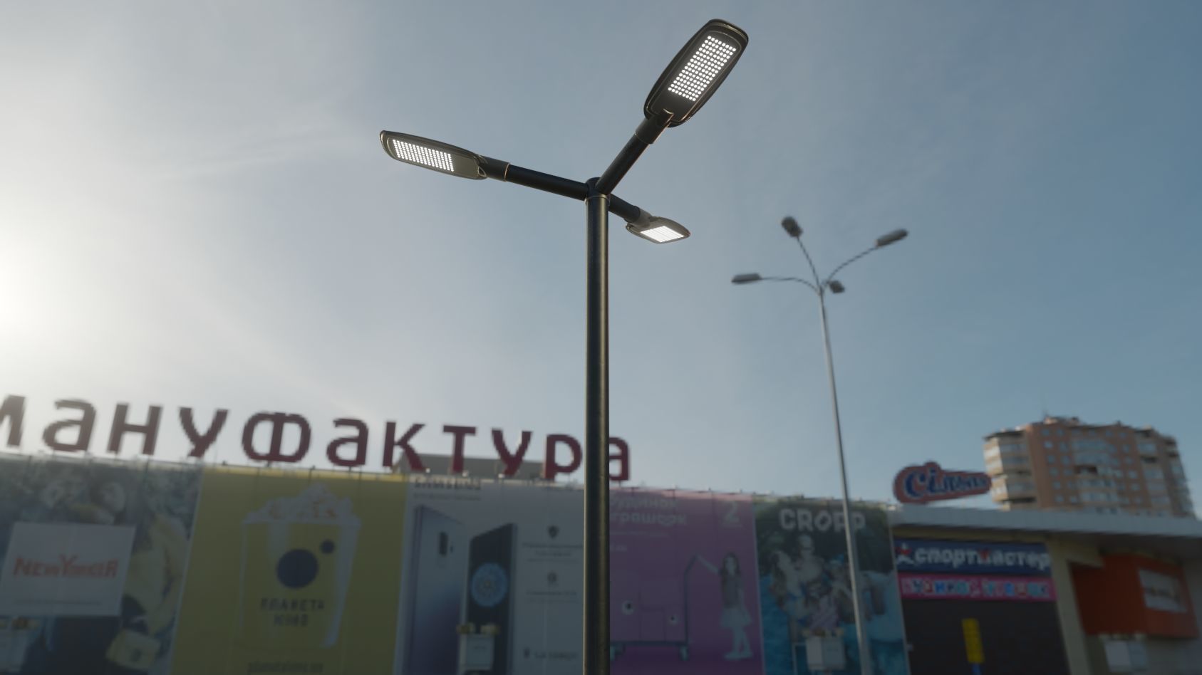 Street Light 12 version 3 3m with pole 3 Low-poly 3D model_25