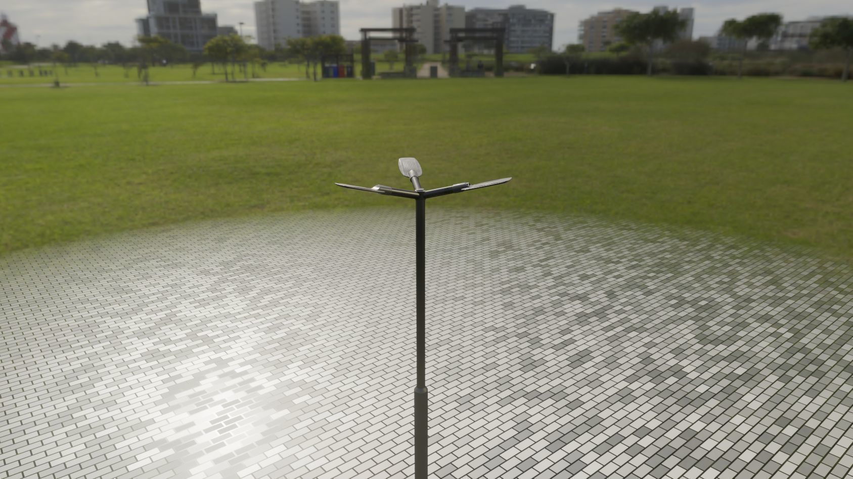 Street Light 12 version 3 3m with pole 3 Low-poly 3D model_79