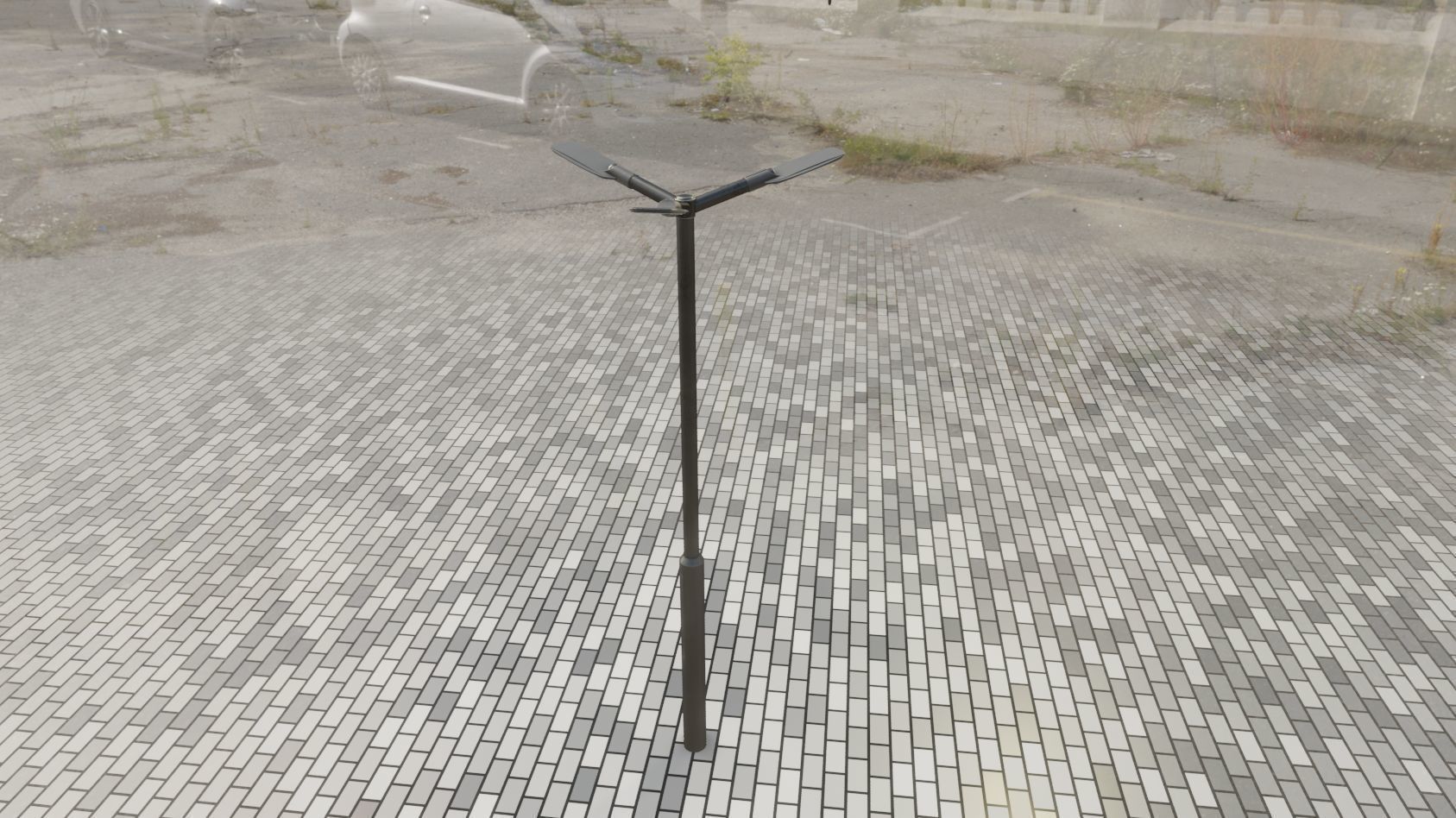 Street Light 12 version 3 3m with pole 3 Low-poly 3D model_75