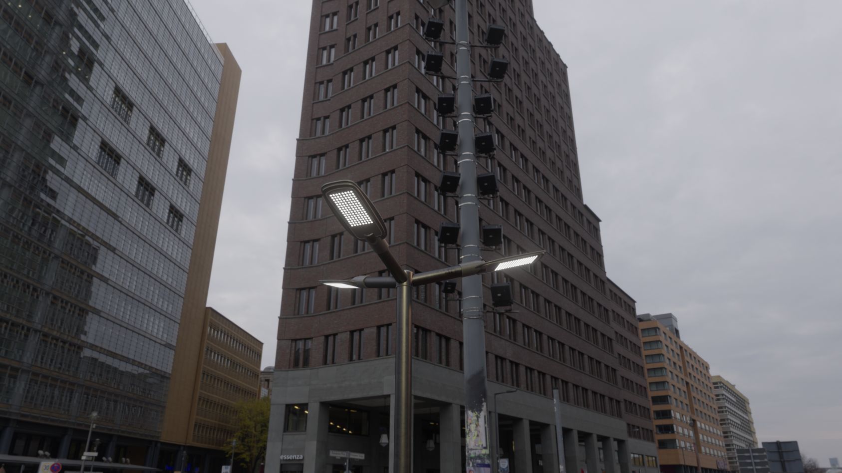 Street Light 12 version 3 3m with pole 3 Low-poly 3D model_30