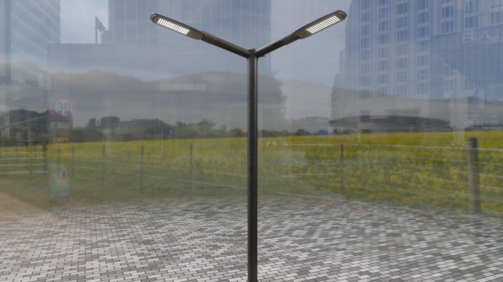 Street Light 12 version 3 3m with pole 3 Low-poly 3D model_23