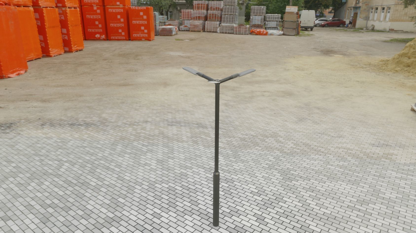 Street Light 12 version 3 3m with pole 3 Low-poly 3D model_86