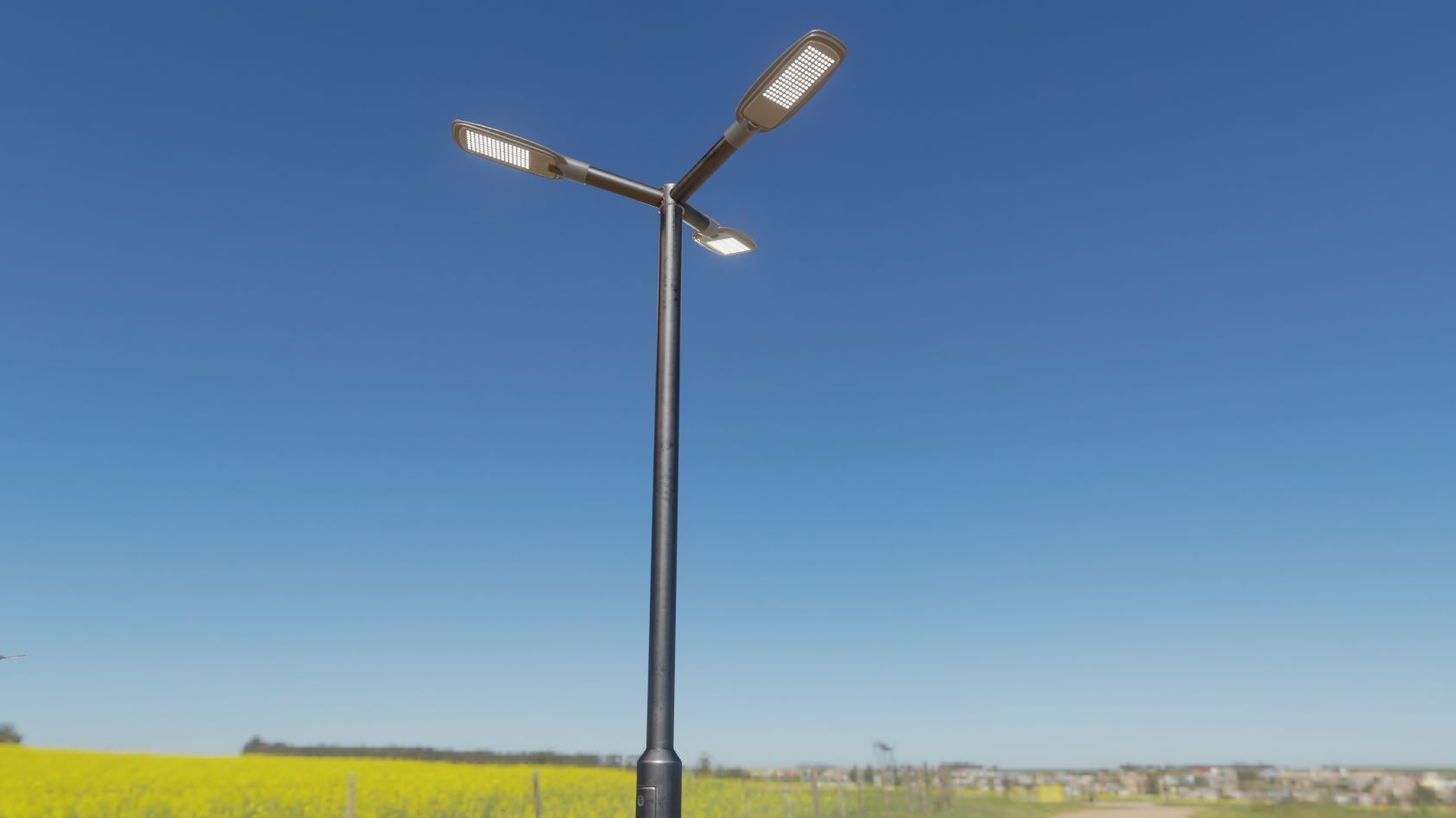 Street Light 12 version 3 3m with pole 3 Low-poly 3D model_14