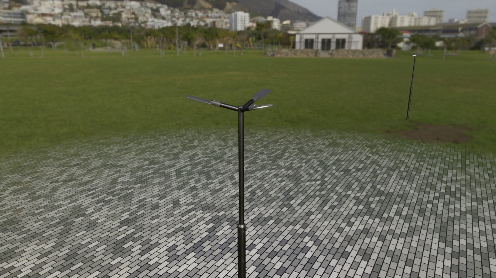 Street Light 12 version 3 3m with pole 3 Low-poly 3D model_94