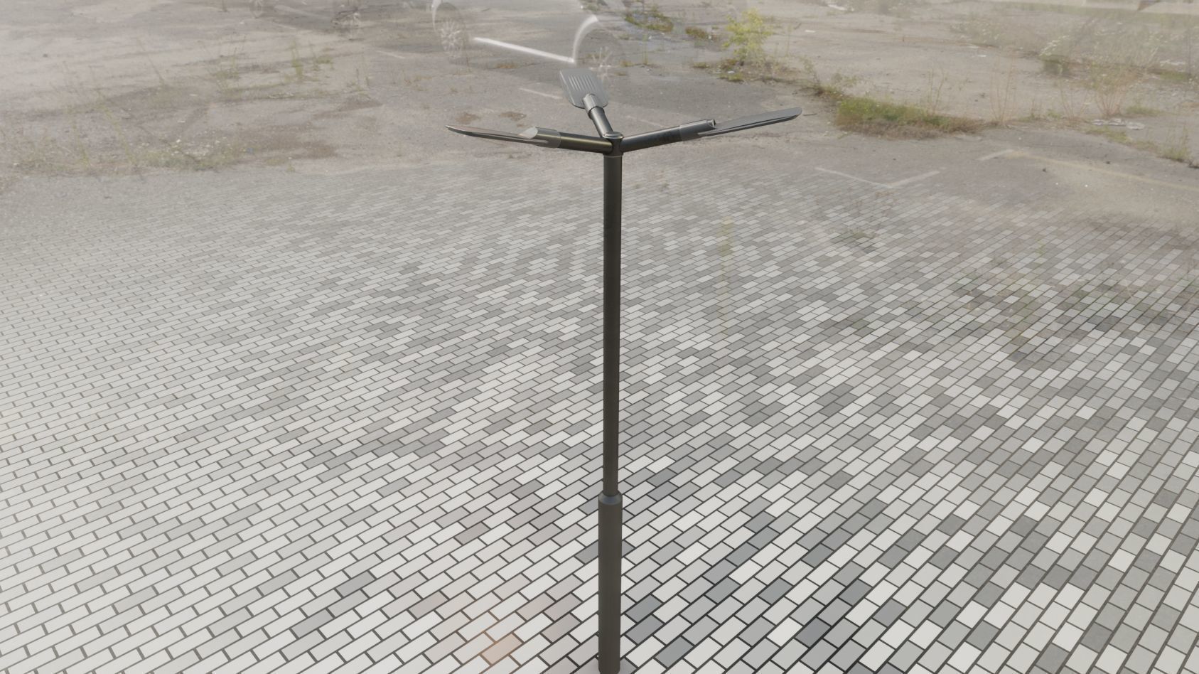 Street Light 12 version 3 3m with pole 3 Low-poly 3D model_45