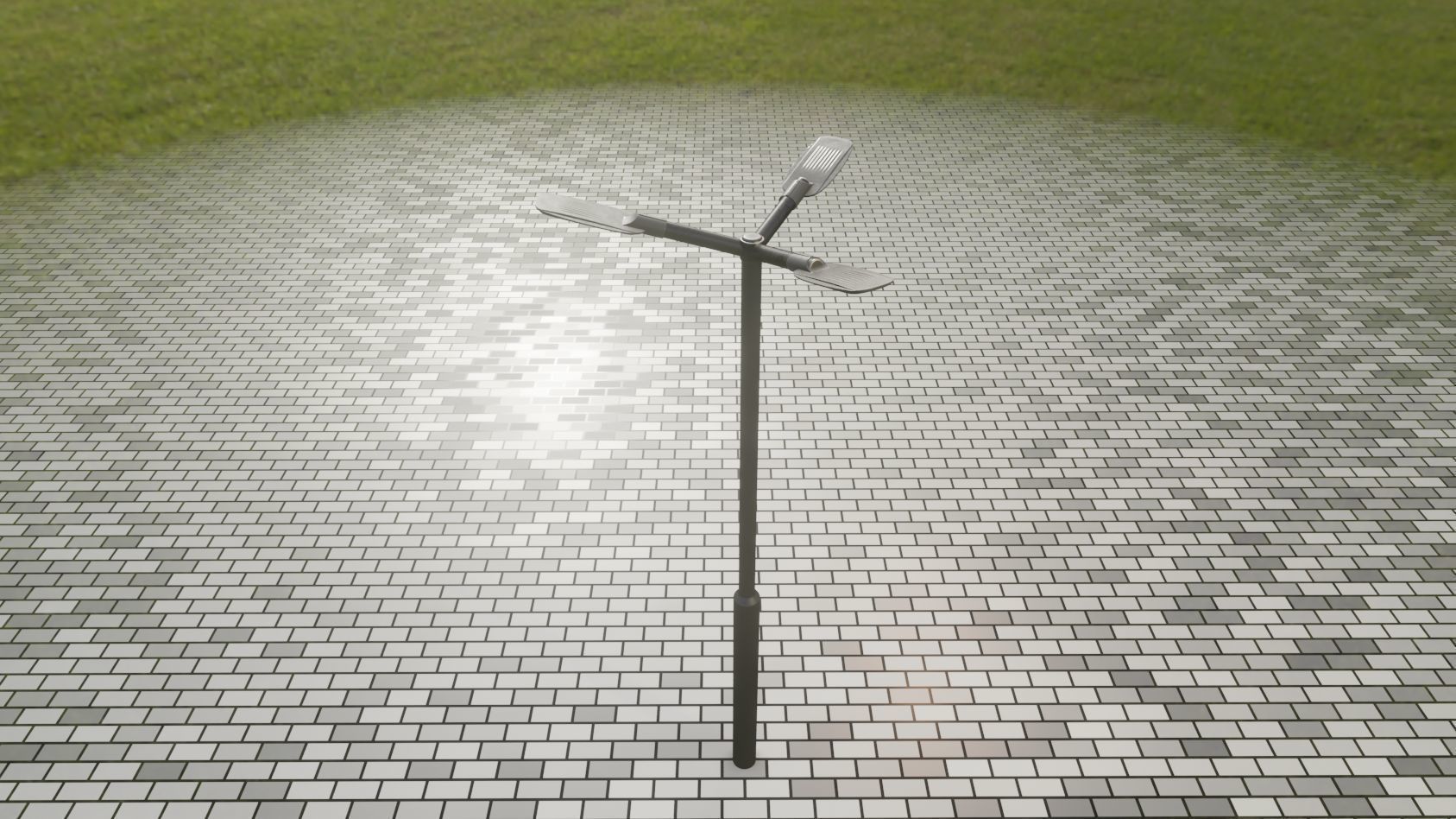 Street Light 12 version 3 3m with pole 3 Low-poly 3D model_49