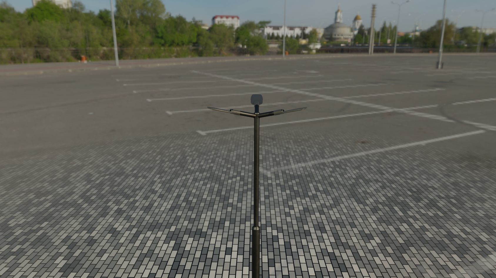 Street Light 12 version 3 3m with pole 3 Low-poly 3D model_91