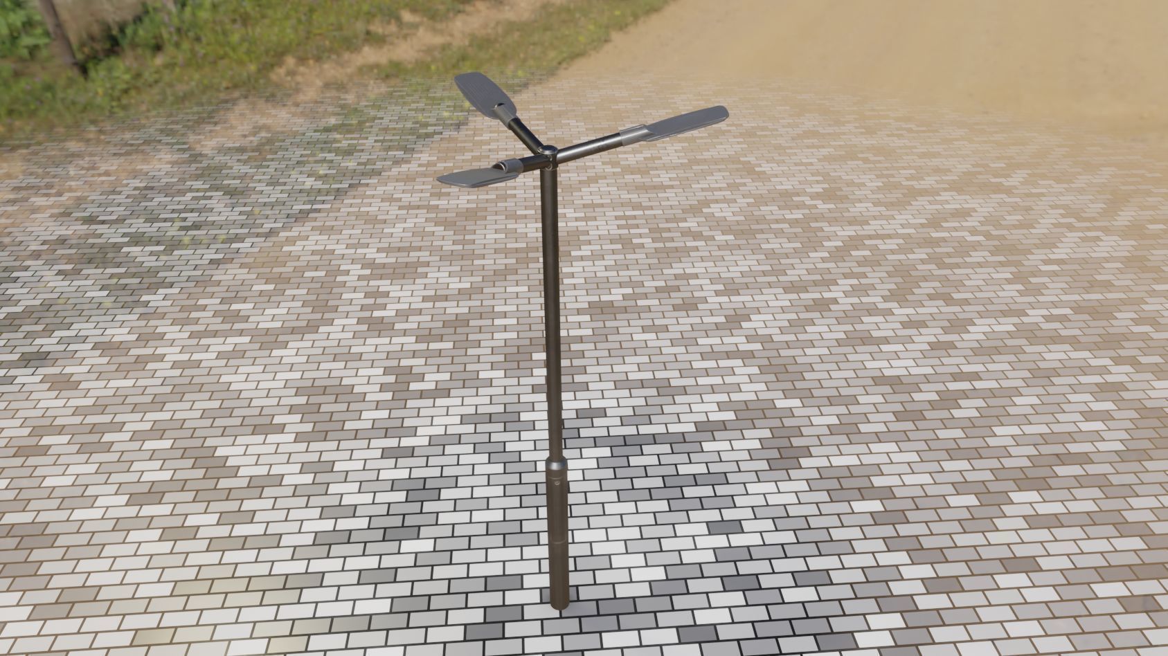 Street Light 12 version 3 3m with pole 3 Low-poly 3D model_65