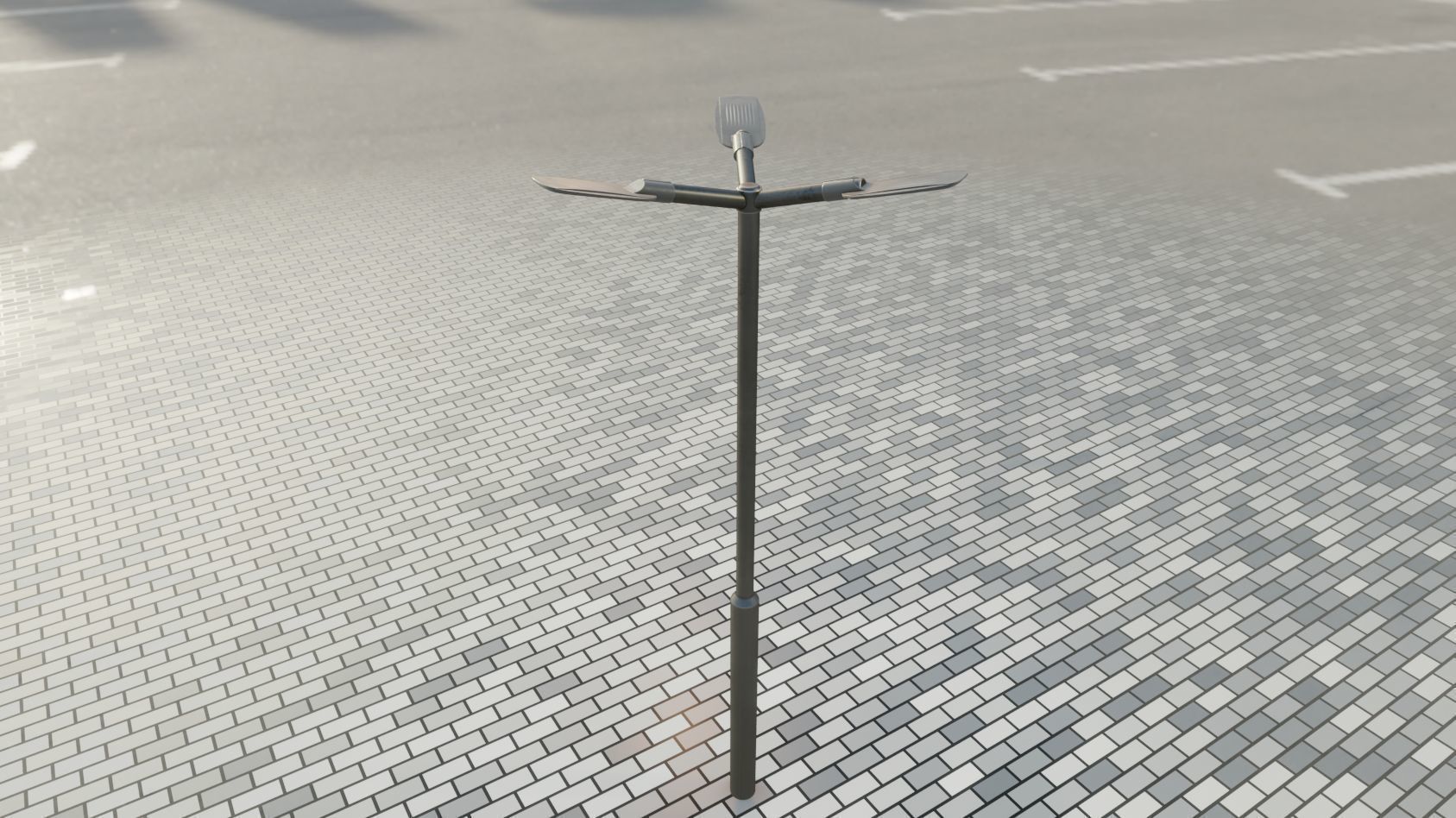 Street Light 12 version 3 3m with pole 3 Low-poly 3D model_46