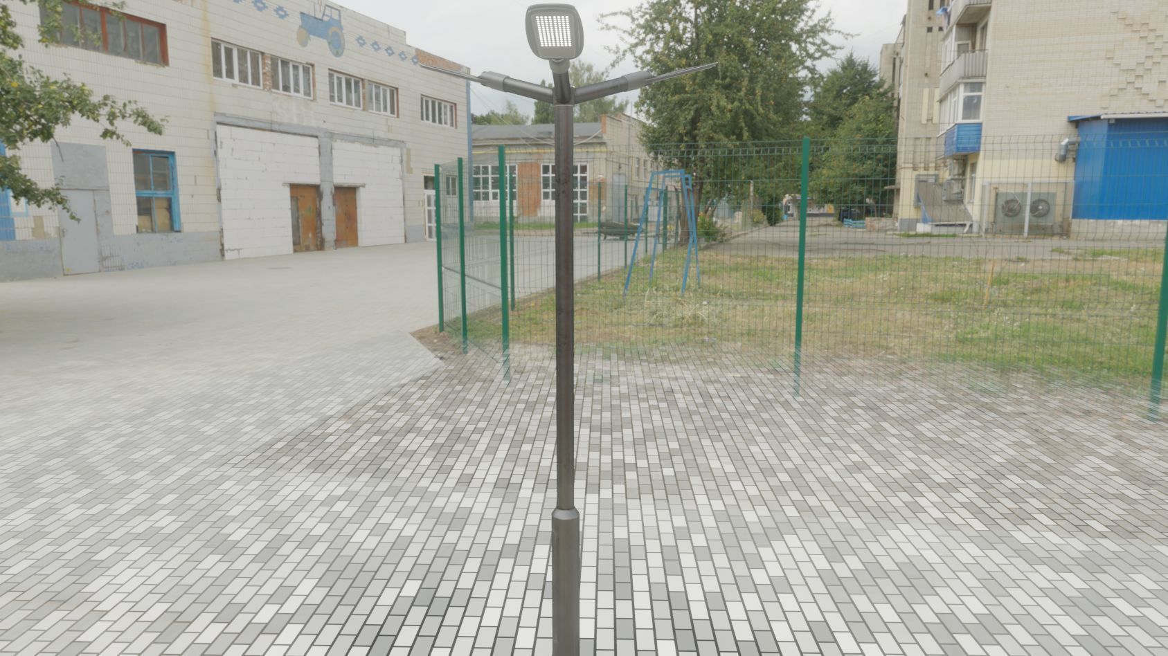 Street Light 12 version 3 3m with pole 3 Low-poly 3D model_8