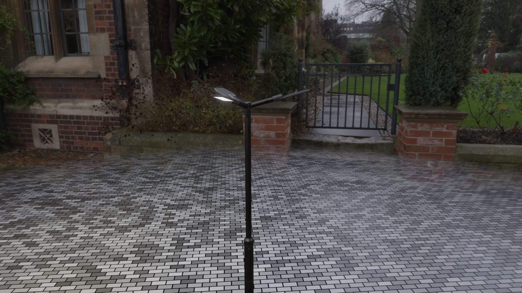 Street Light 12 version 3 3m with pole 3 Low-poly 3D model_99